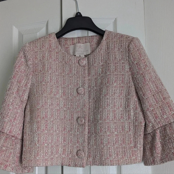 NWT Gal Meets Glam Clarissa Pink Tweed Jacket Small / 6 - Picture 8 of 11